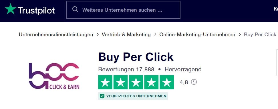 Buy Per Click Trustpilot Review
